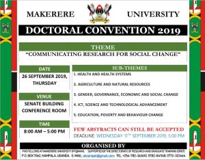 Makerere University Doctoral Convention @ Makerere university